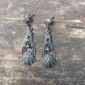 Exquisite Marcasite 925 vintage earrings